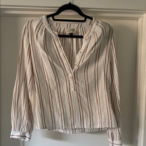 Universal Thread Tan and White Blouse